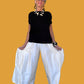 Planet 100% Silk White Shantung Big Pocket Pants