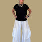 Planet 100% Silk White Shantung Big Pocket Pants