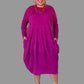 Vanity Couture Fuchsia Dress In Ribbed Knit