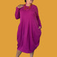 Vanity Couture Fuchsia Dress In Ribbed Knit