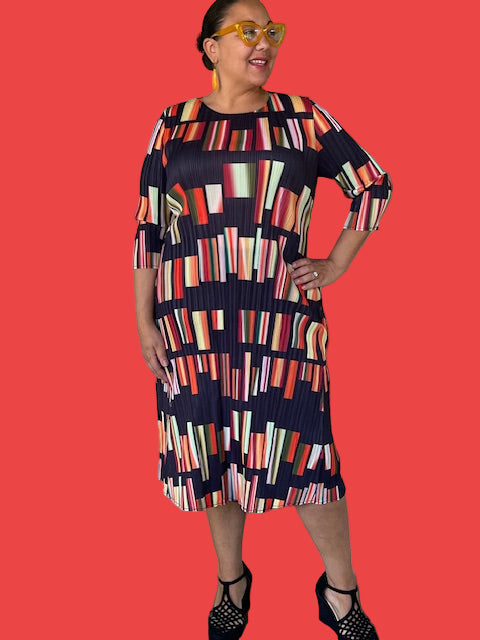 Vanity Couture Checkers Dress (Black/Orange)