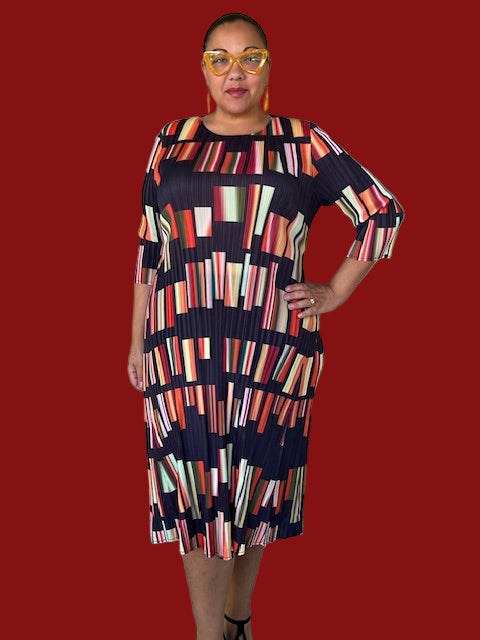 Vanity Couture Checkers Dress (Black/Orange)