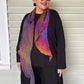 100% Silk Arashi Shibori Scarf - Purple/Red