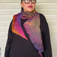 100% Silk Arashi Shibori Scarf - Purple/Red