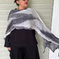 100% Silk Arashi Shibori Scarf - Gray