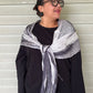 100% Silk Arashi Shibori Scarf - Gray