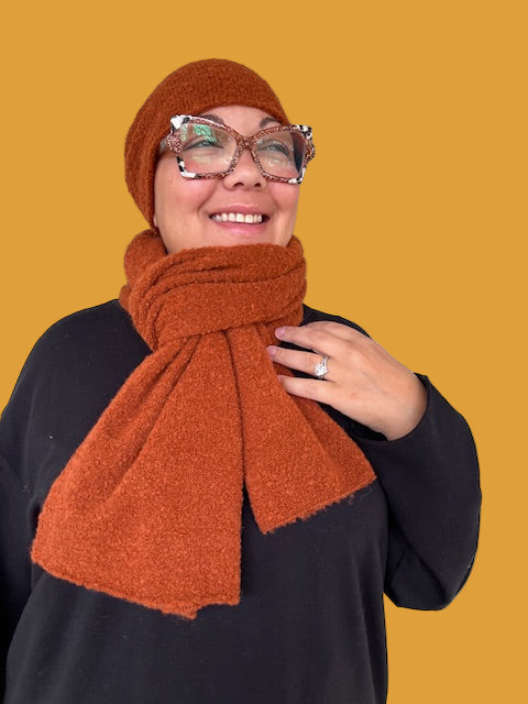 Baby Alpaca Boucle Scarf (Rust)