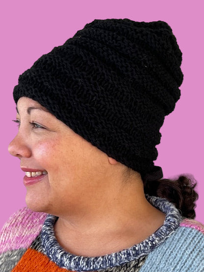 100% Wool Ribbed Beanie (Cream, Olive, Black, Petrol)