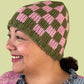 100% Checkered Beanie (Black/White, Green/Pink, Teal/Rust, Teal/Purple)