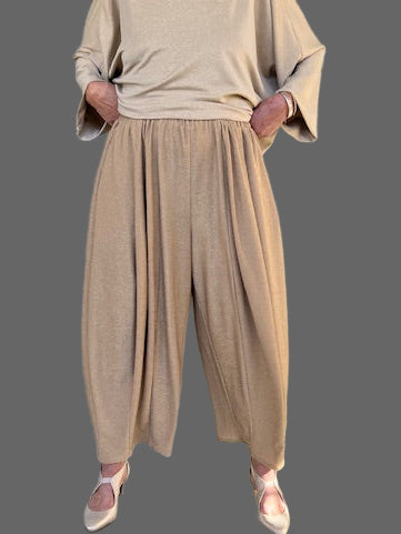 DTH Gold Lame Seamed Pants