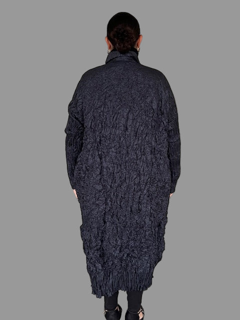 Ray Harris High Collar Combination Coat (Eggplant or Gray)