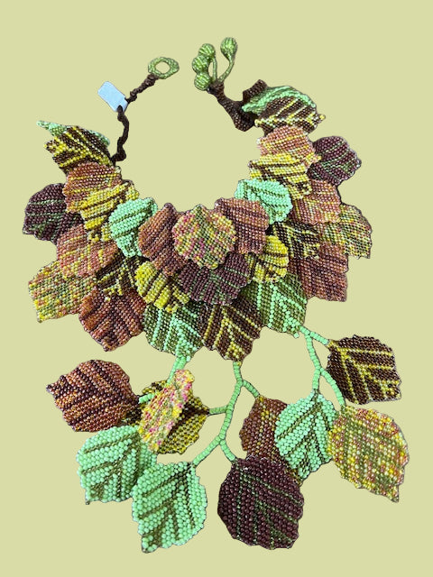 Beaded Leaves Necklace