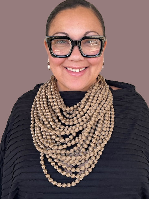 Silk Sari Necklace (Camel)