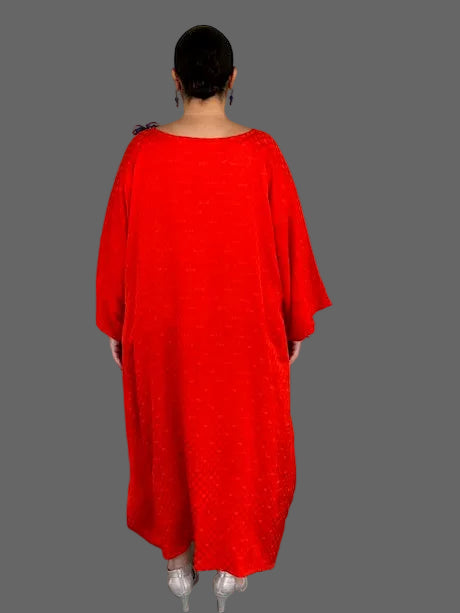 DTH Caftan with Blue Ribbon Chrysanthemum