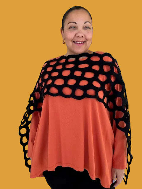 Blacked Felted Cutout Scarf