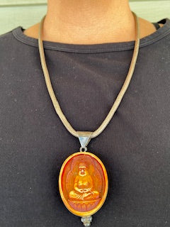 Tibetan Buddha on Silver Chain