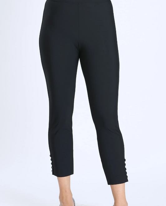 Button Hem Leggings (Black, Charcoal Gray, Olive, White, Navy)