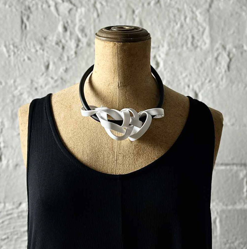 Tangled Strips of Rubber Necklace