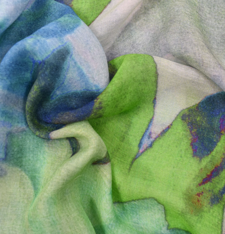 Kippling Modal Digital Print Poncho (Blue/Green or Purple)