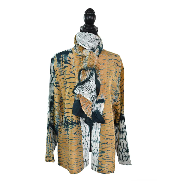 Silk Shibori Hand Dyed Jacket (Gold)