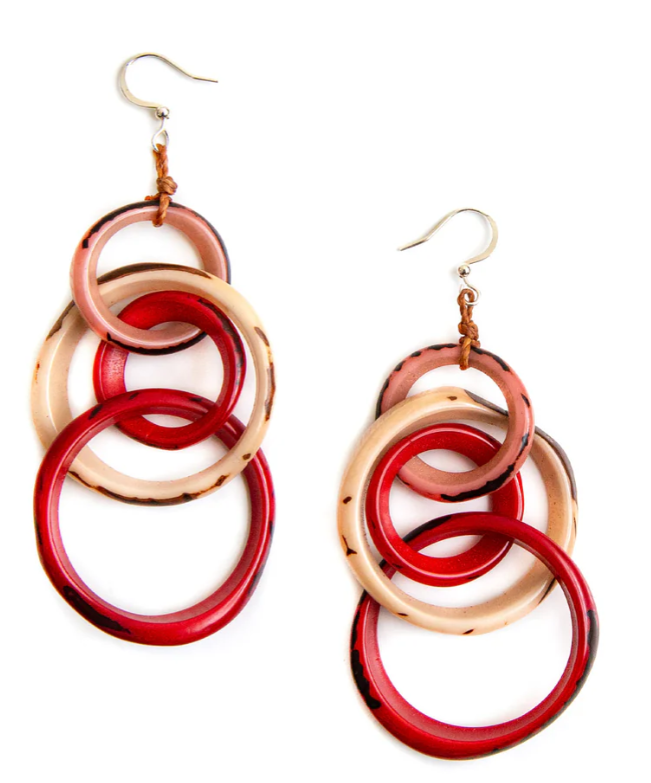 Tagua Yazmine Earrings (Blues, Reds, Blacks/Gray)