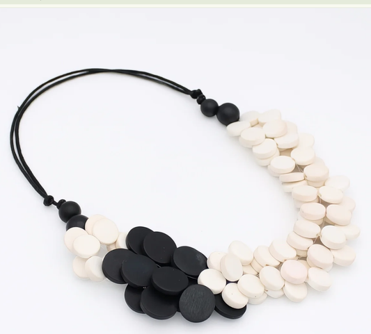 Black and White Solar Eclipse Necklace