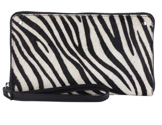 Leather Wristlet (Zebra)