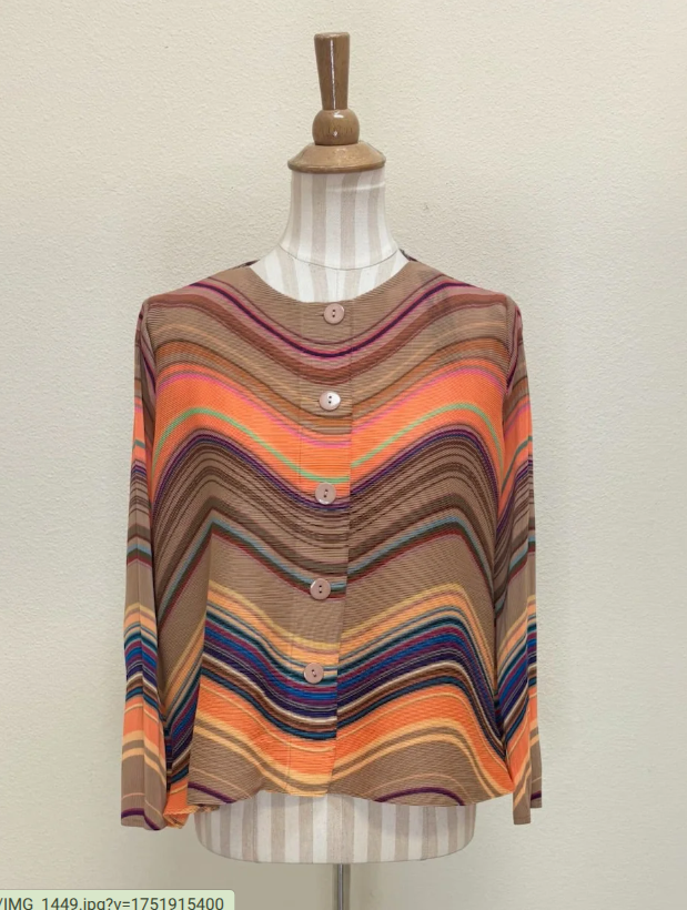Vanite Couture Swirl Jacket/Blouse (Rose Multi, or Orange Multi)