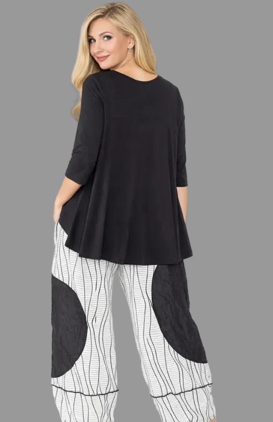 Black & White Elastic Pants