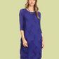 Vanite Couture Pleated Dress (Burnt Orange, Royal Blue, Mustard, Magenta, Pink, or Teal)