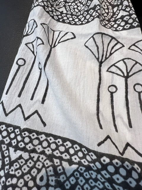 Black and White Egyptian design- 100% Cotton