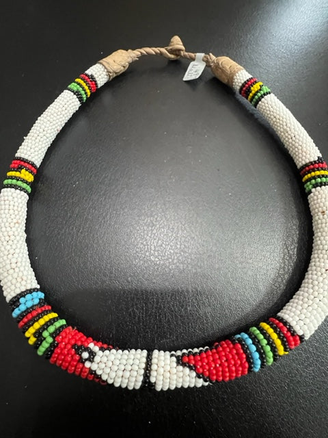 Multicolored Seed Bead Necklaces from Mali (5 Patterns)