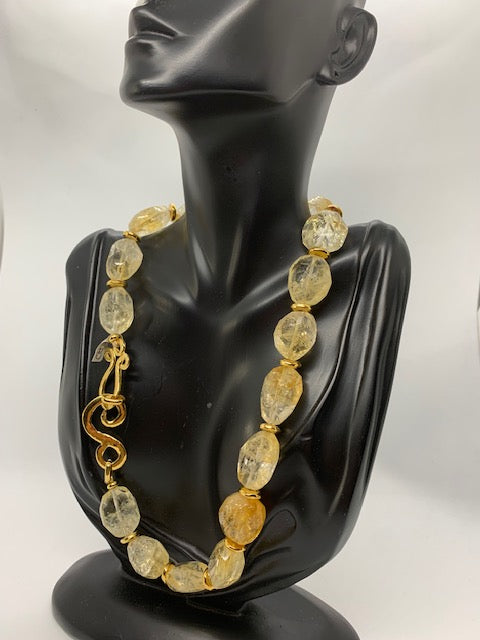 Citrene and gold necklace