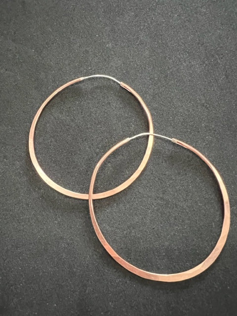 XL Copper Hand-Hammered Hoops from Mali