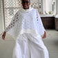 DTH Boxy Lace Cowl Neck Top (White or Black)