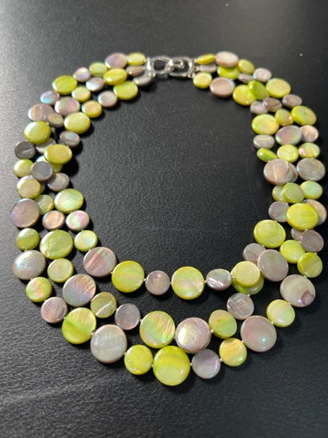 3-Strand Mother of Pearl Necklace (5 Colors)