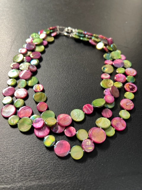 3-Strand Mother of Pearl Necklace (5 Colors)