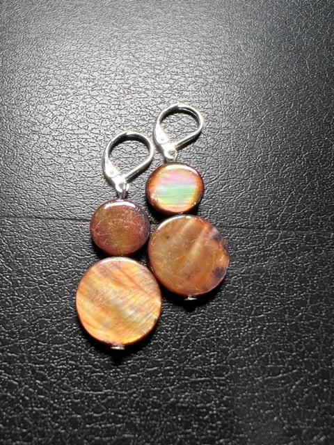 Chocolate Mother of Pearl Earrings
