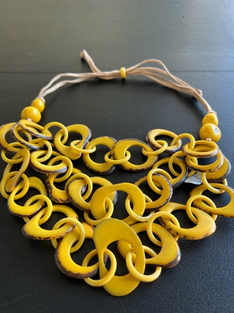 Adjustable Length, Triple Strand Tagua Necklace (2 color options)