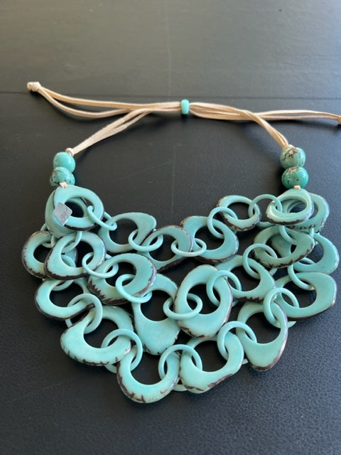 Adjustable Length, Triple Strand Tagua Necklace (2 color options)