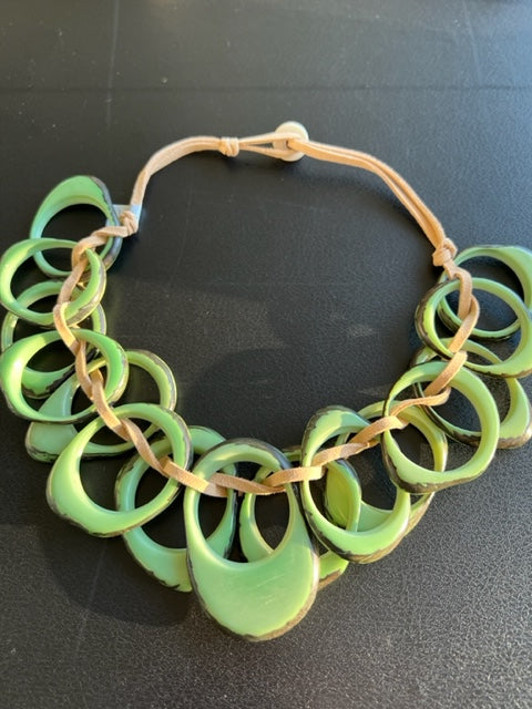 Tagua Necklace on Leather Strands (3 Color Options)