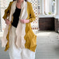 Vanite Couture Two-Tone Pleated Jacket (Taupe & Cream or Mustard & Cream)