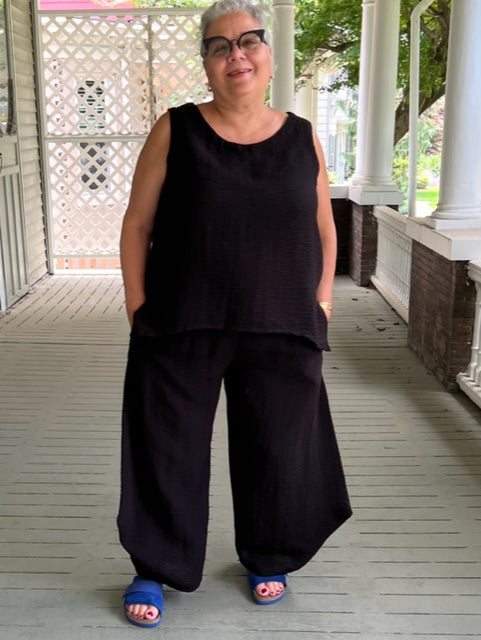 Gerties Off Center Pants - Travel Fabric (Black, Black Pearl, or Eggplant)