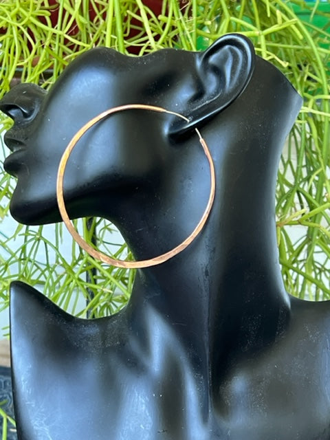 XL Brass Hand-Hammered Hoops from Mali