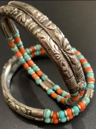 Coral and Turquoise Antique Bracelets