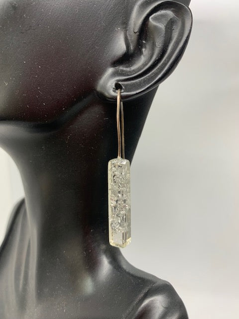 Eco-Resin Earrings w/silver foil inlaid