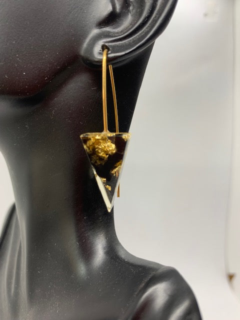 Eco-Resin Earrings w/24 Karat Gold Leaf inlaid