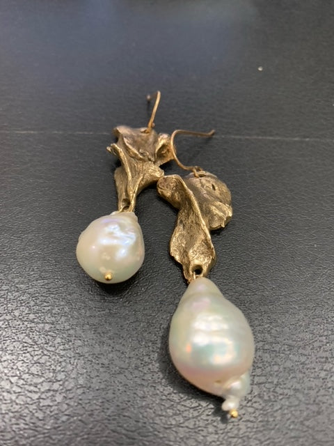 Handmade One-of-a-Kind Natural Pearl Earrings