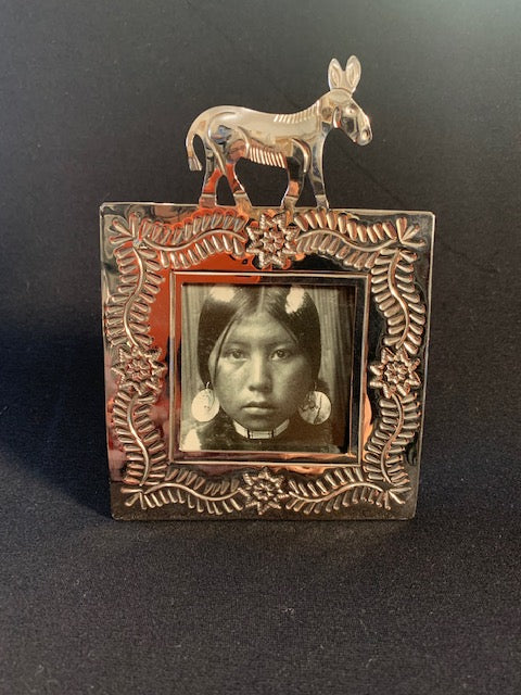 Mexican Silver Picture Frame with Burro