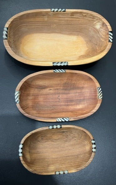 Samuel Oval Batik Wood Bowl